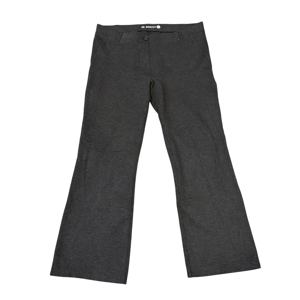 Betabrand Dress Pant Yoga Pants Women Charcoal Gray Baby Bootcut Office XXL